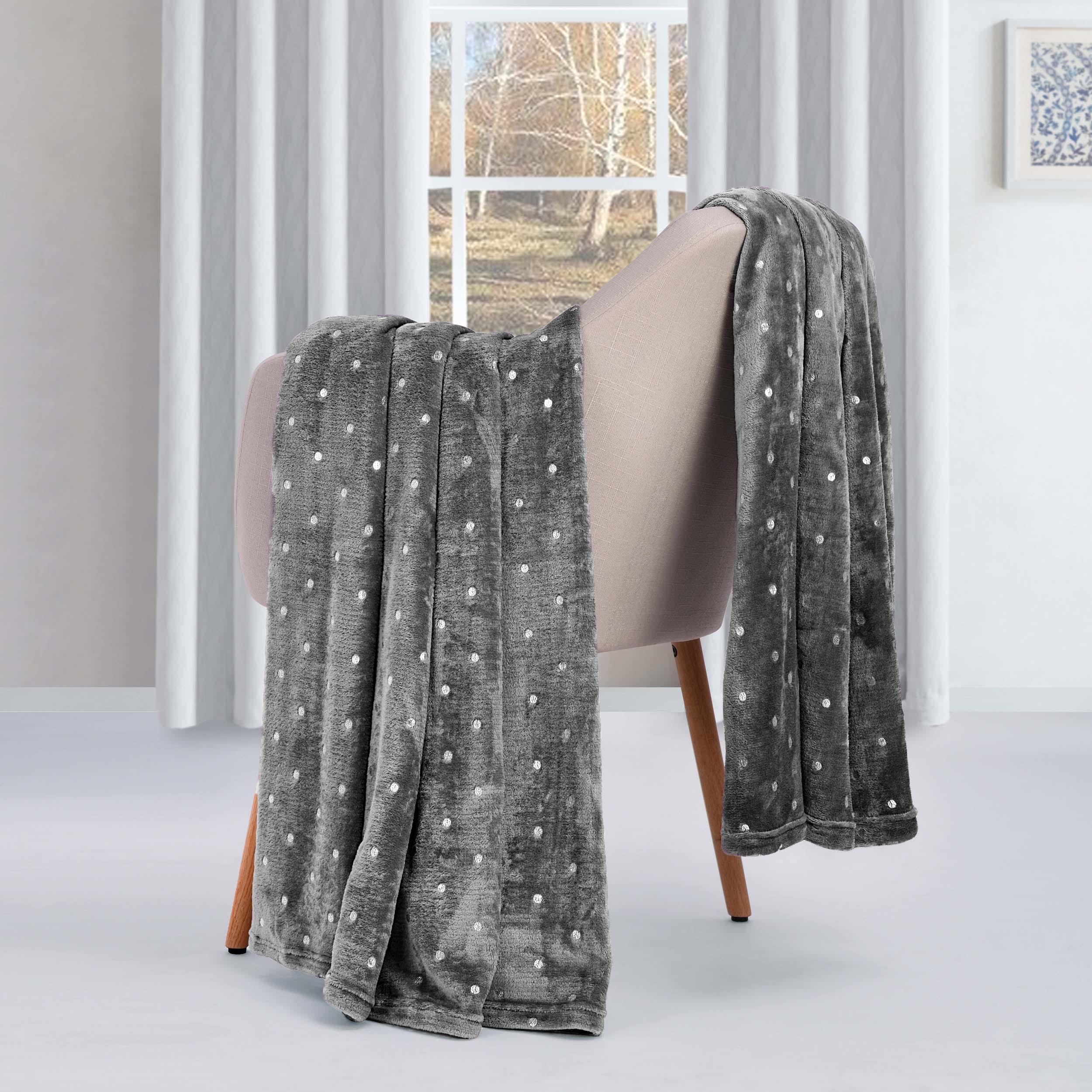 Fleece Plush Medium Weight Fluffy Soft Decorative Polka Dot Blanket - Blanket by Superior Brand