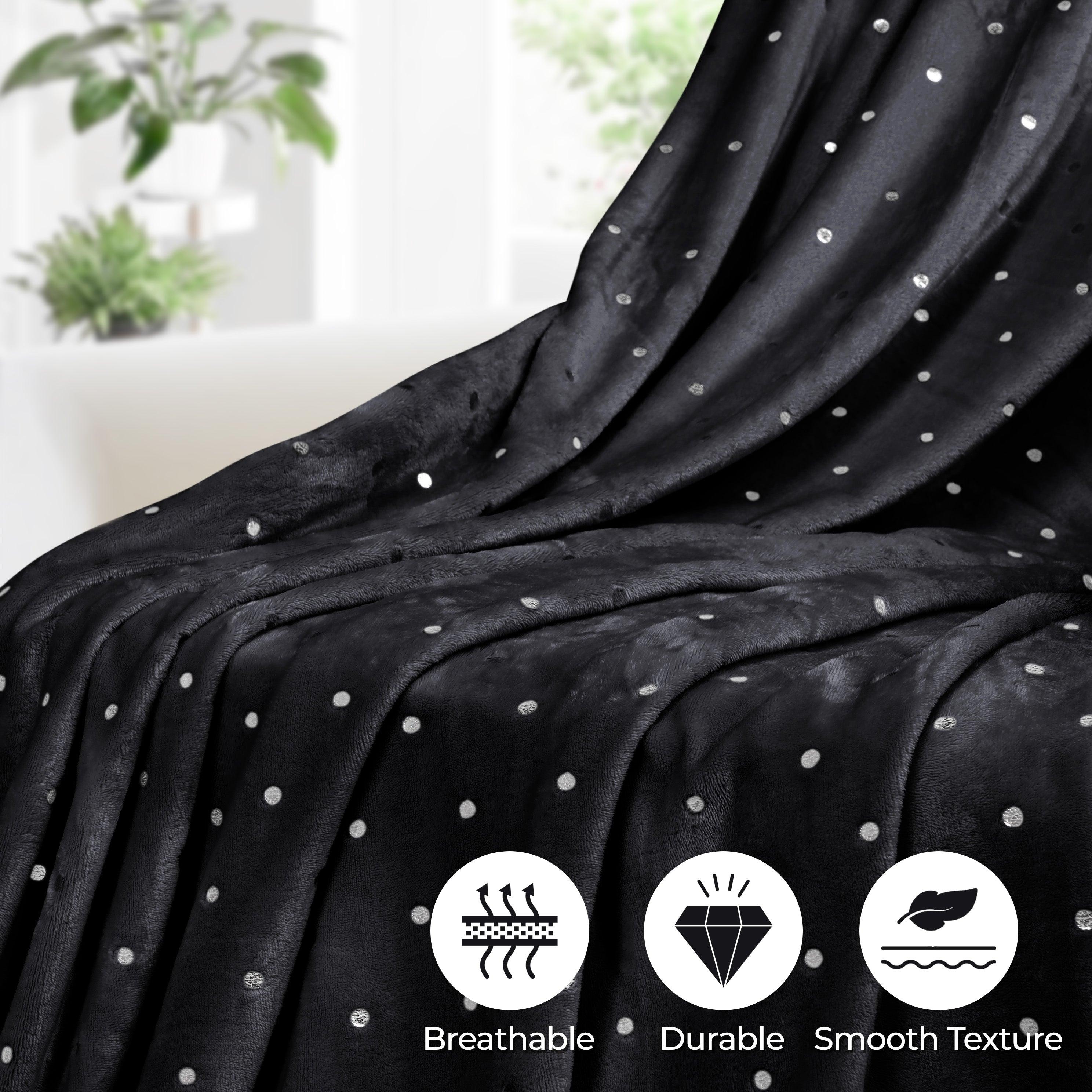 Fleece Plush Medium Weight Fluffy Soft Decorative Polka Dot Blanket - Blanket by Superior Brand