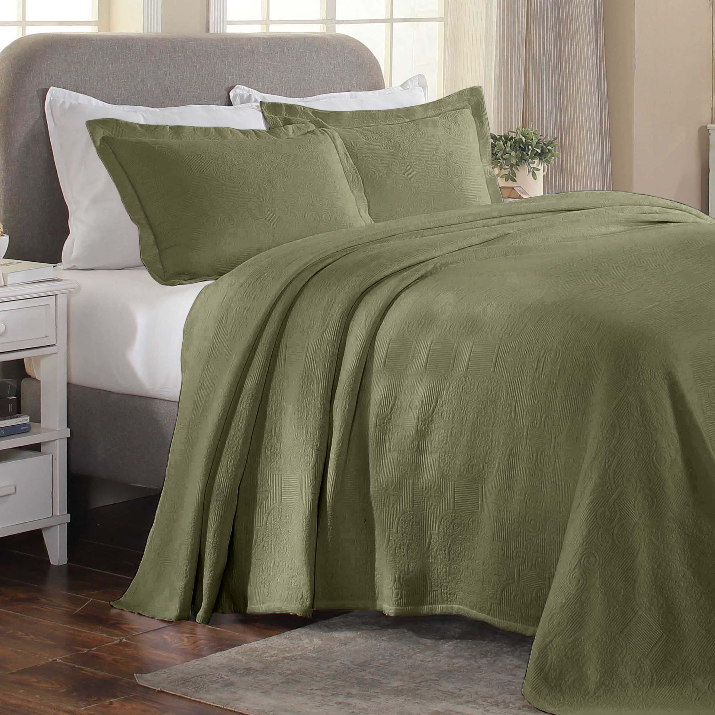Florin Cotton Matelasse Weave Jacquard Scroll Medallion Bedspread Set - Bedspread by Superior Brand
