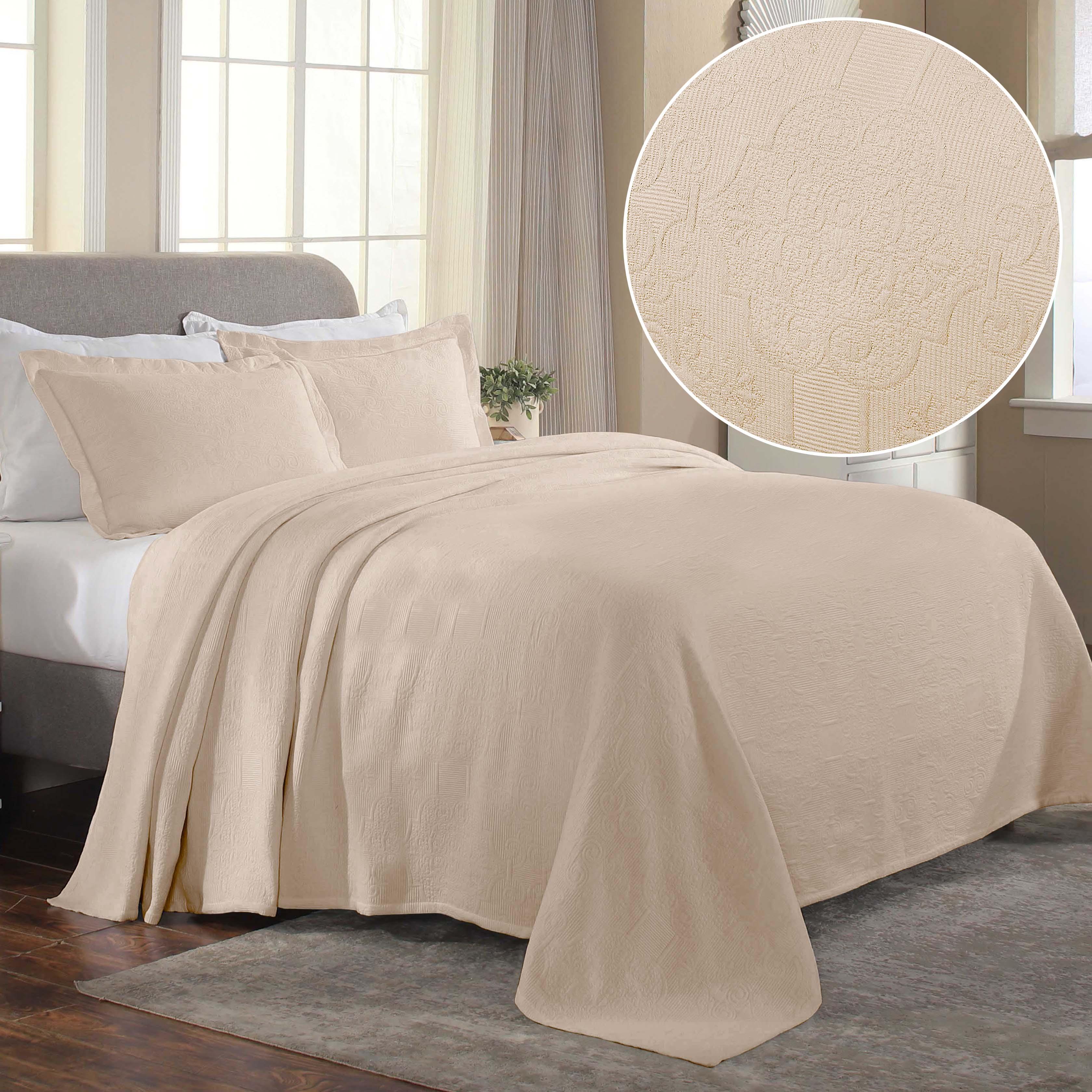 Florin Cotton Matelasse Weave Jacquard Scroll Medallion Bedspread Set - Bedspread by Superior Brand