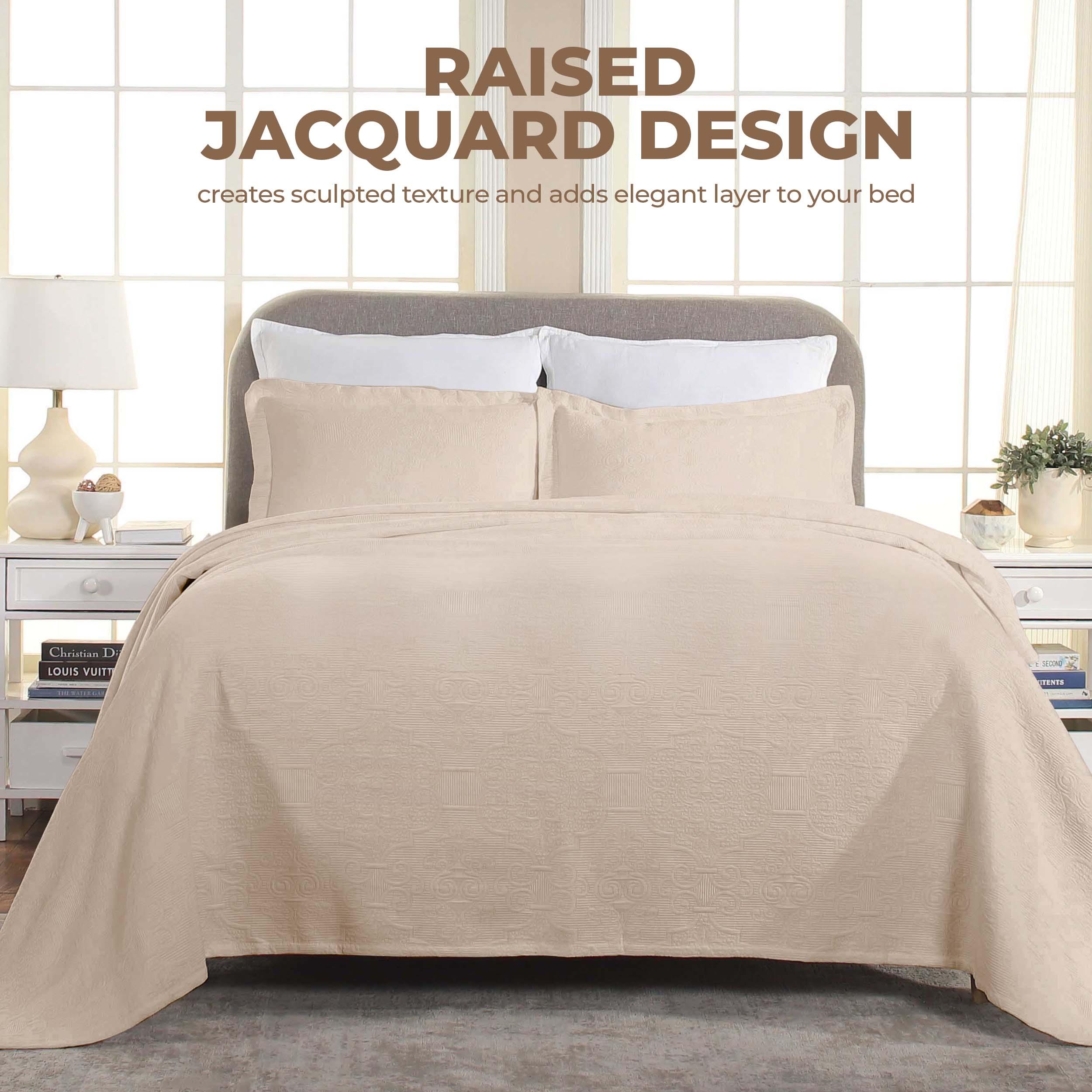 Florin Cotton Matelasse Weave Jacquard Scroll Medallion Bedspread Set - Bedspread by Superior Brand