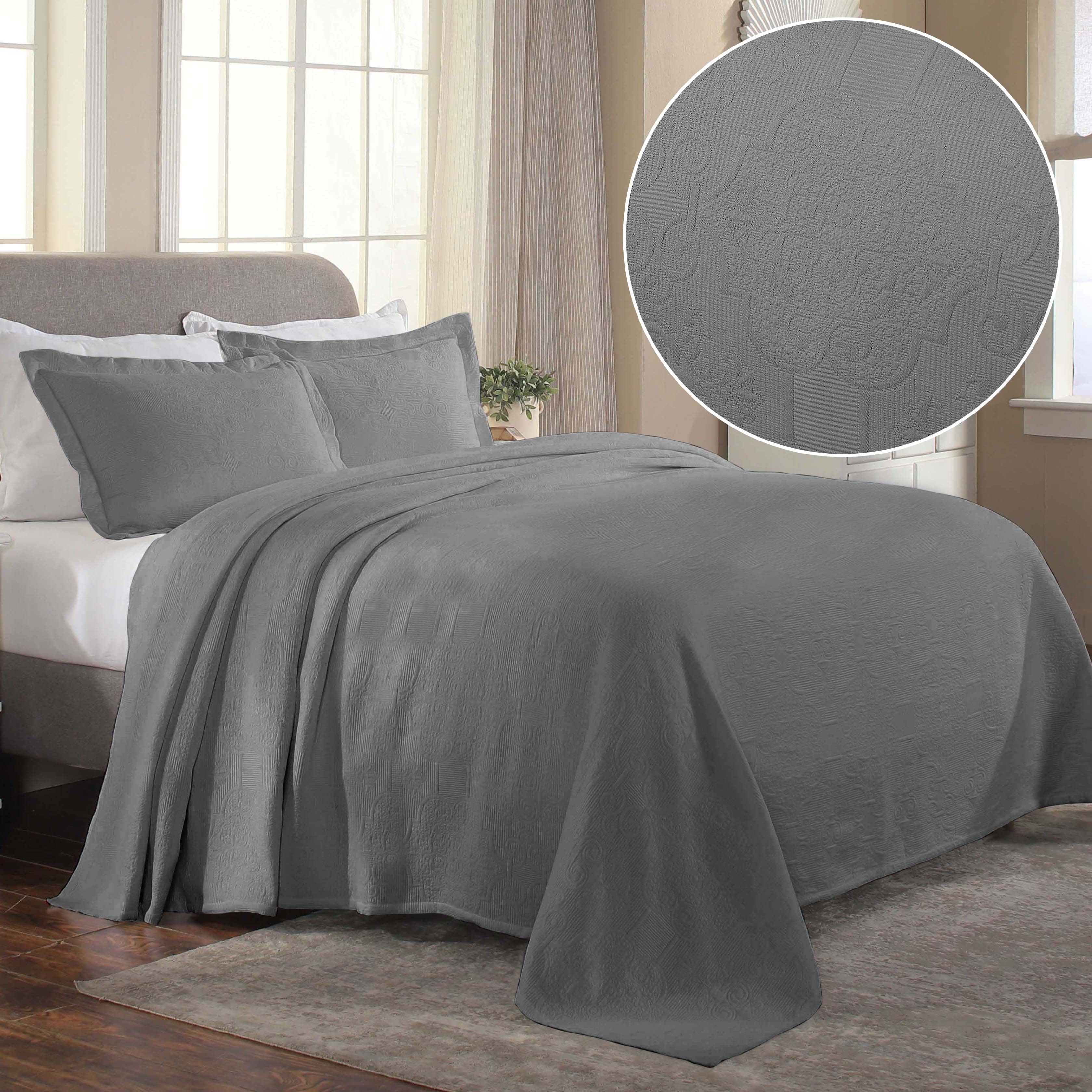 Florin Cotton Matelasse Weave Jacquard Scroll Medallion Bedspread Set - Bedspread by Superior Brand