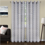 Geometric Trellis Lattice Sheer Grommet Curtain Panel Set - Sheer Curtains by Superior Brand