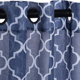Geometric Trellis Lattice Sheer Grommet Curtain Panel Set - Sheer Curtains by Superior Brand