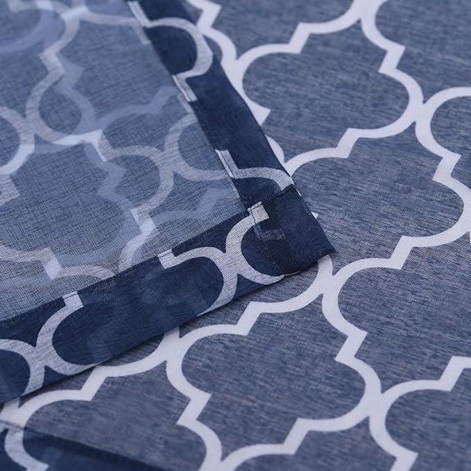 Geometric Trellis Lattice Sheer Grommet Curtain Panel Set - Sheer Curtains by Superior Brand