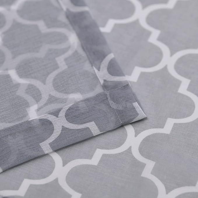 Geometric Trellis Lattice Sheer Grommet Curtain Panel Set - Sheer Curtains by Superior Brand