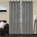 Geometric Trellis Lattice Sheer Grommet Curtain Panel Set - Sheer Curtains by Superior Brand