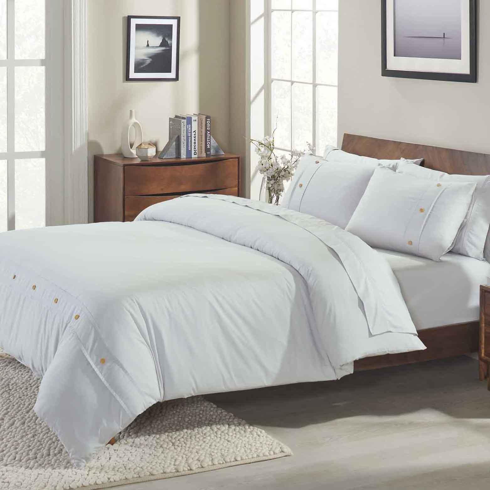100% Organic Cotton Crisp Percale Duvet Cover Set - Duvet Cover Set by Superior Brand