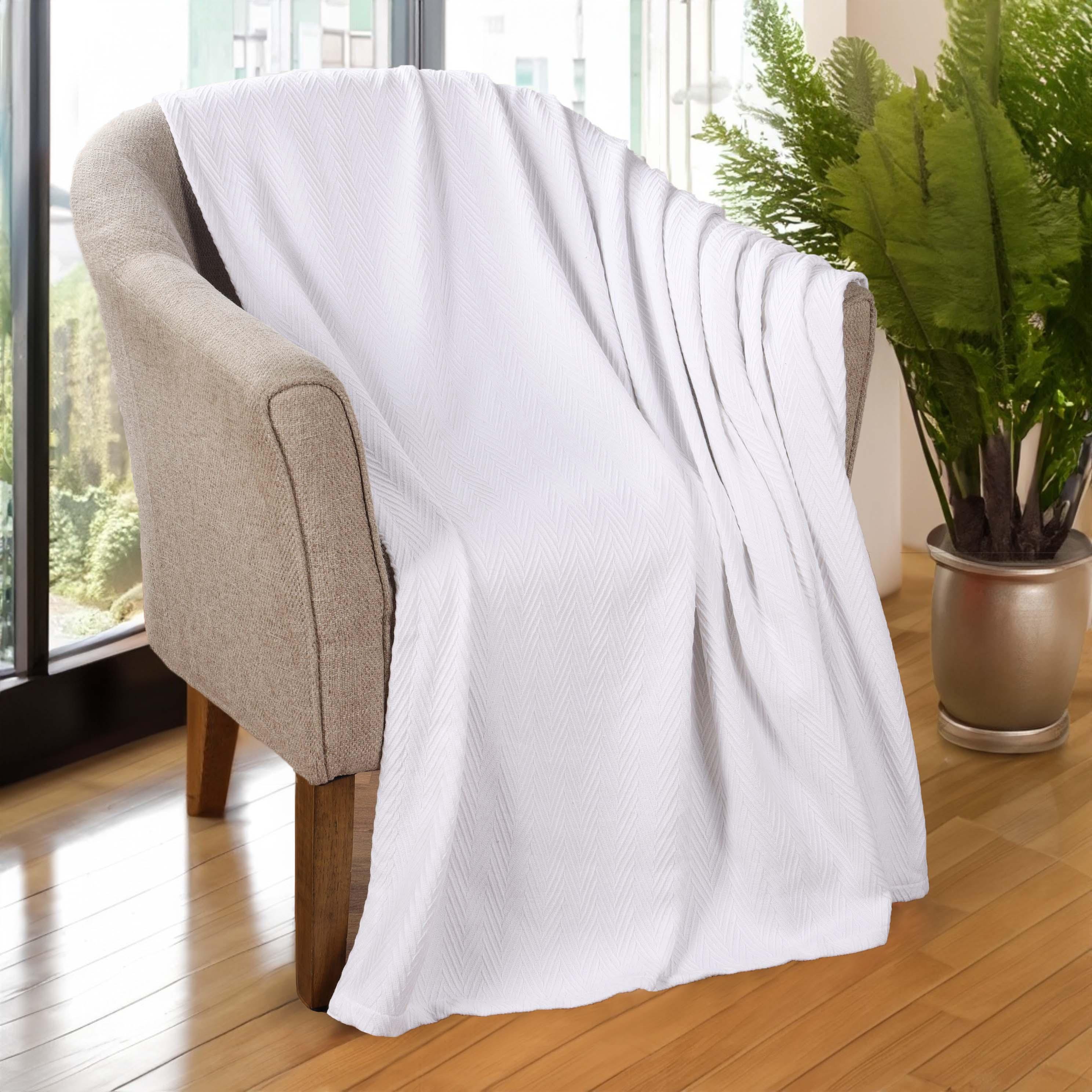 Lightweight Cotton Blanket – Metro Chevron, All-Season Bedding - Blanket by Superior Brand