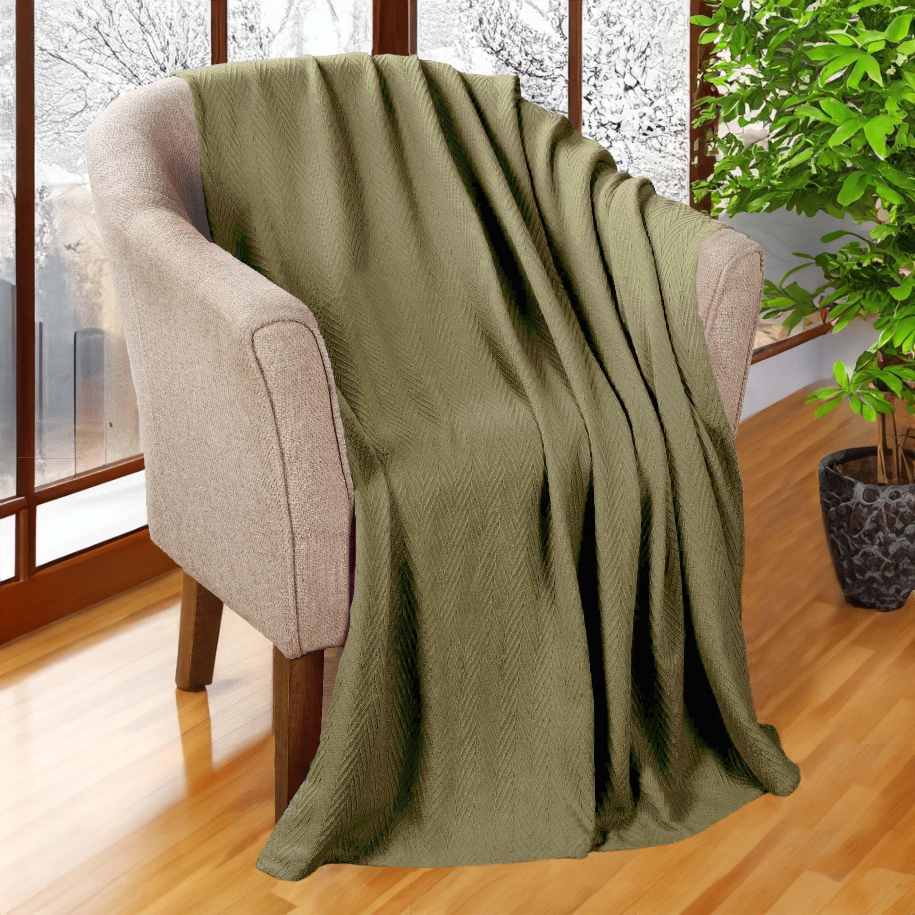 Lightweight Cotton Blanket – Metro Chevron, All-Season Bedding - Blanket by Superior Brand