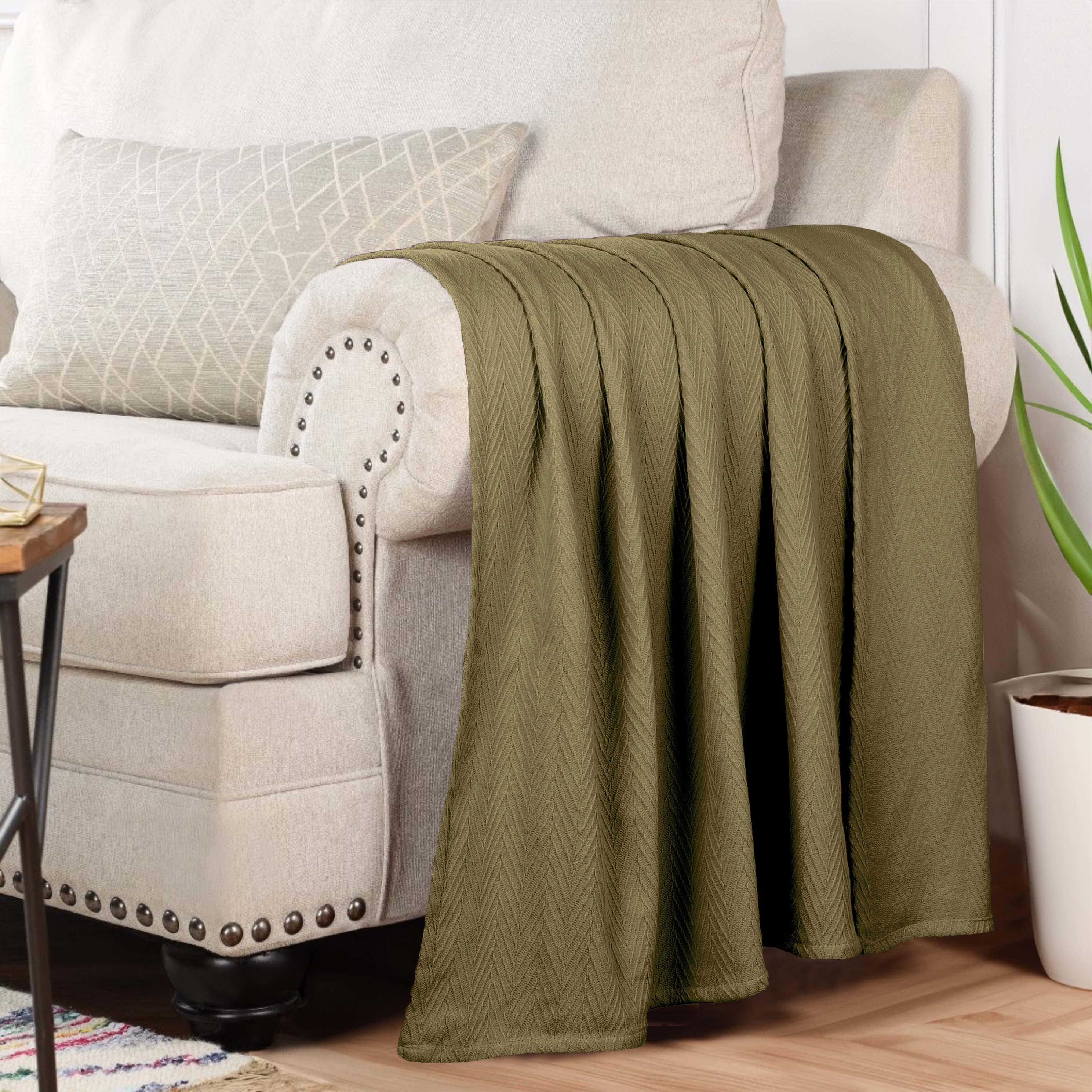 Lightweight Cotton Blanket – Metro Chevron, All-Season Bedding - Blanket by Superior Brand