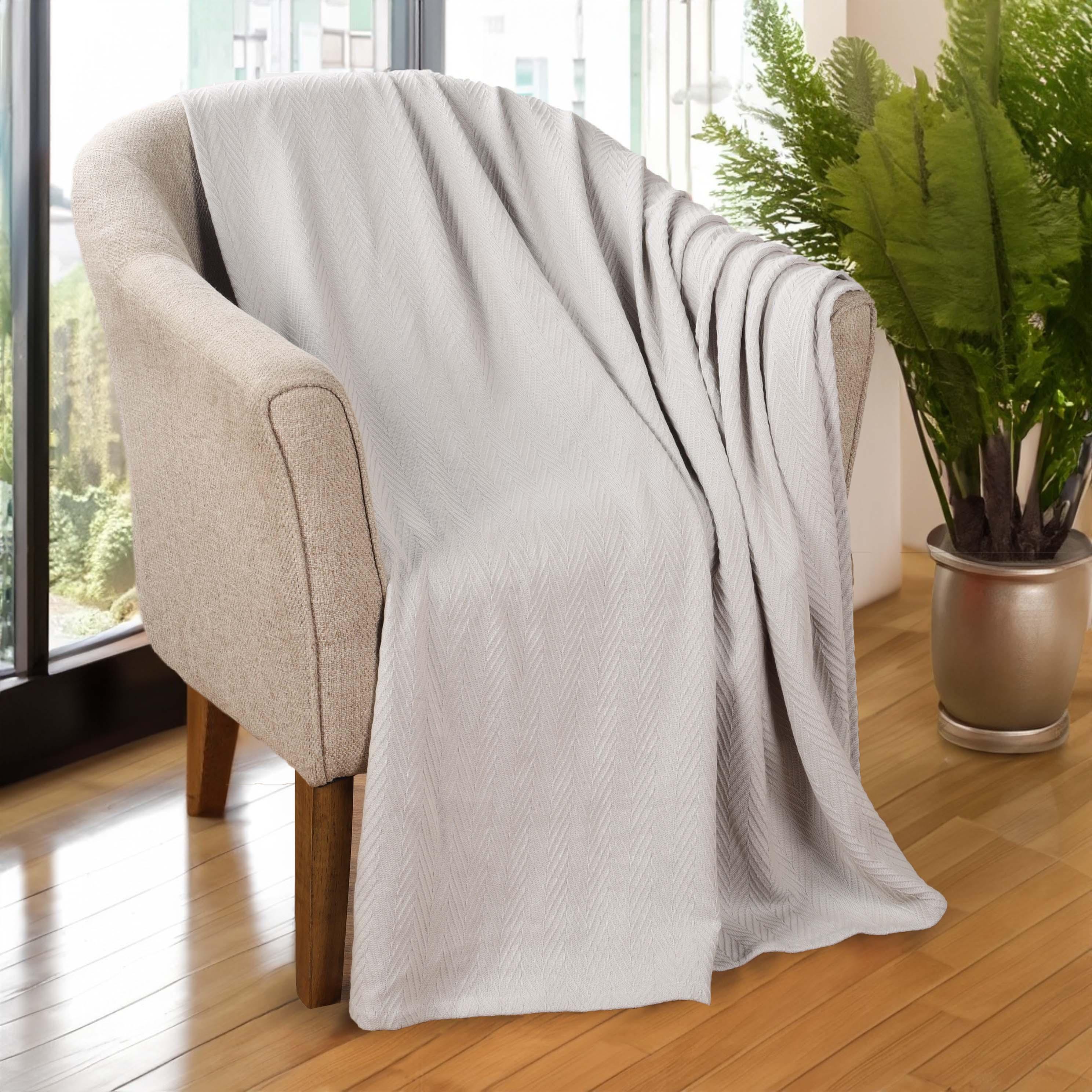 Lightweight Cotton Blanket – Metro Chevron, All-Season Bedding - Blanket by Superior Brand