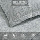 Cotton Bedspread Sets 3-Piece Hibiscus Floral Jacquard Matelassé - Bedspread by Superior Brand