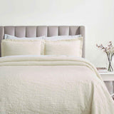 Cotton Bedspread Sets 3-Piece Hibiscus Floral Jacquard Matelassé - Bedspread by Superior Brand