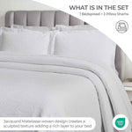 Cotton Bedspread Sets 3-Piece Hibiscus Floral Jacquard Matelassé - Bedspread by Superior Brand