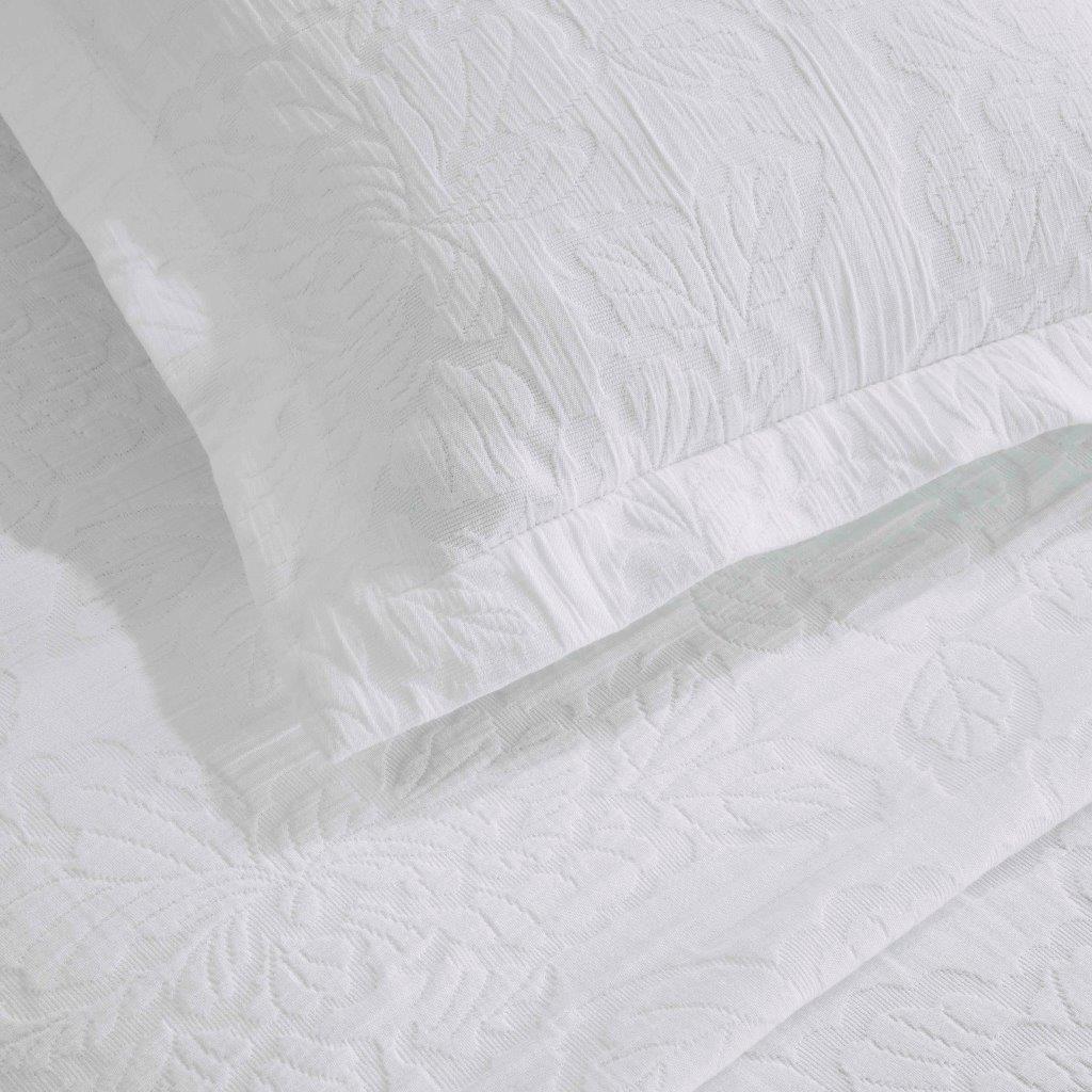 Cotton Bedspread Sets 3-Piece Hibiscus Floral Jacquard Matelassé - Bedspread by Superior Brand