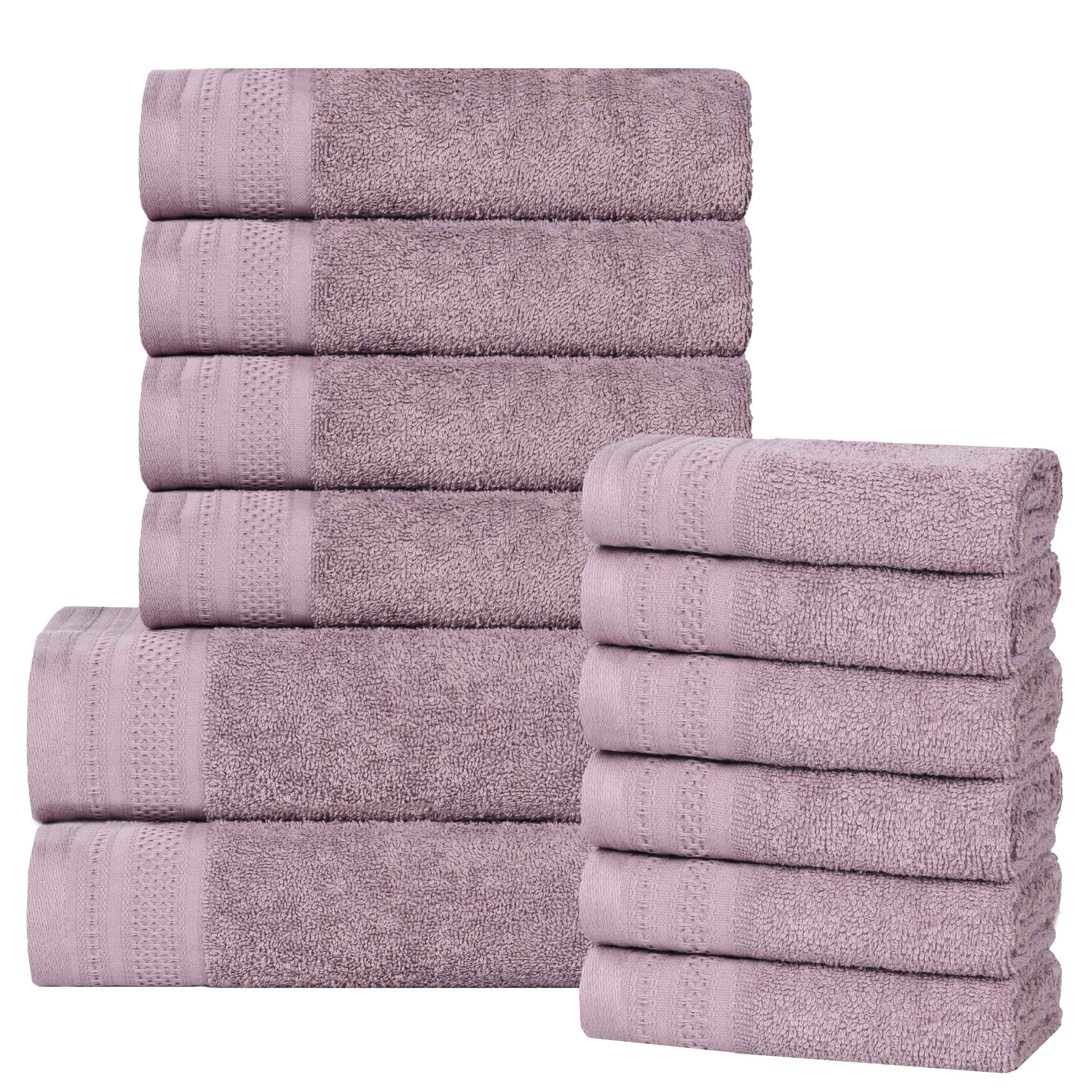Cotton Waffle Border Towel Set 12-Piece - Honeycomb - Towel Set by Superior Brand