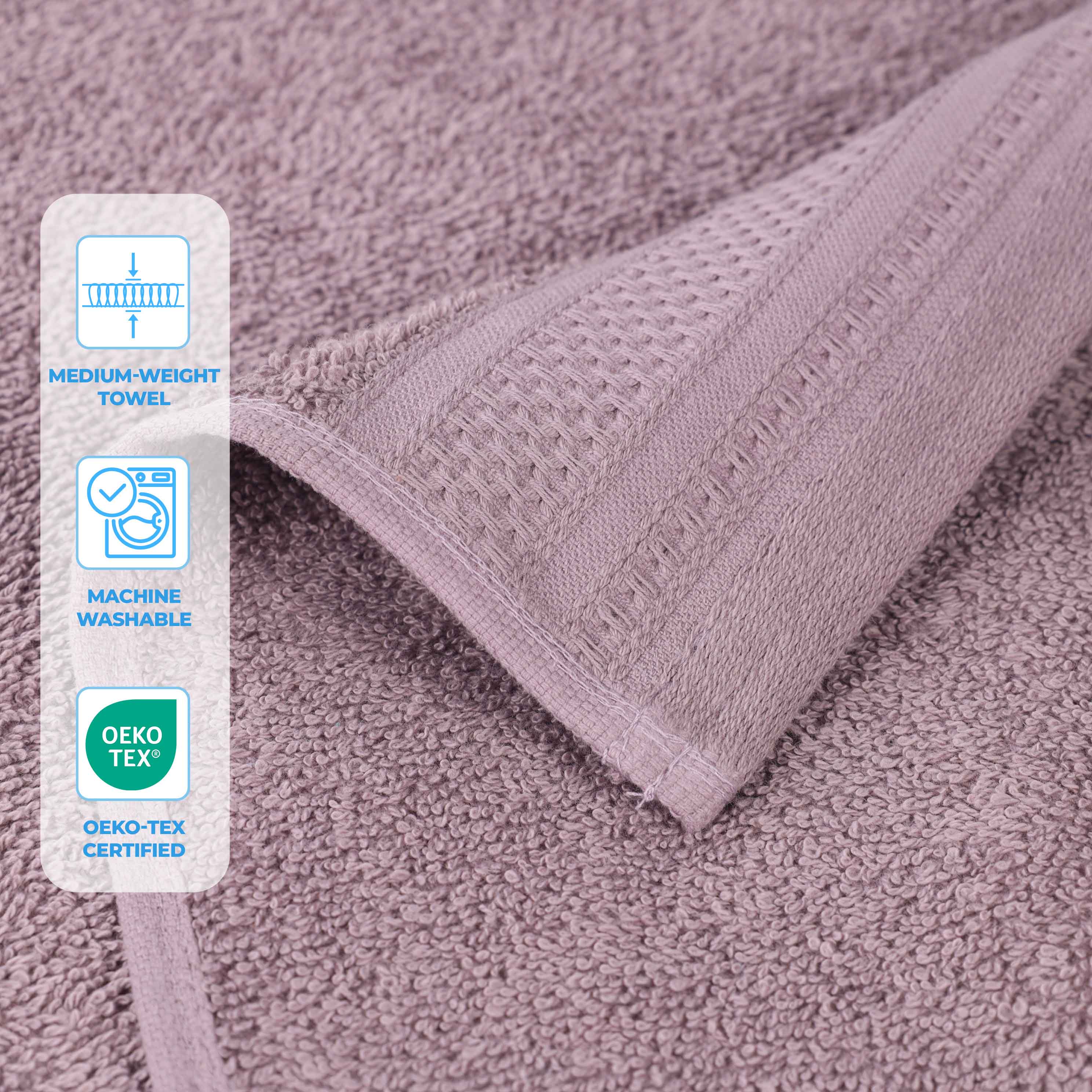 Cotton Waffle Border Towel Set 12-Piece - Honeycomb - Towel Set by Superior Brand