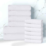 Cotton Waffle Border Towel Set 12-Piece - Honeycomb - Towel Set by Superior Brand