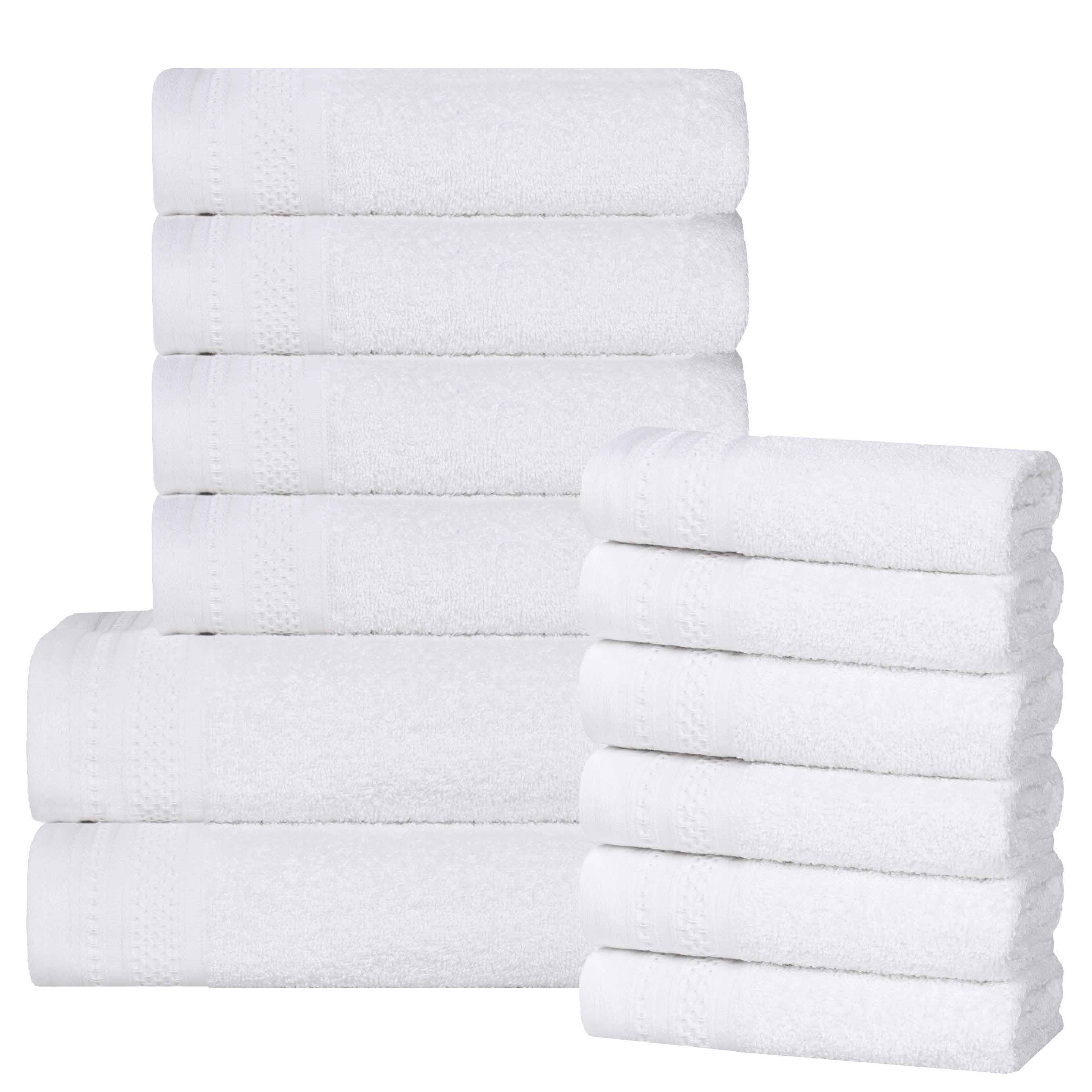 Cotton Waffle Border Towel Set 12-Piece - Honeycomb - Towel Set by Superior Brand