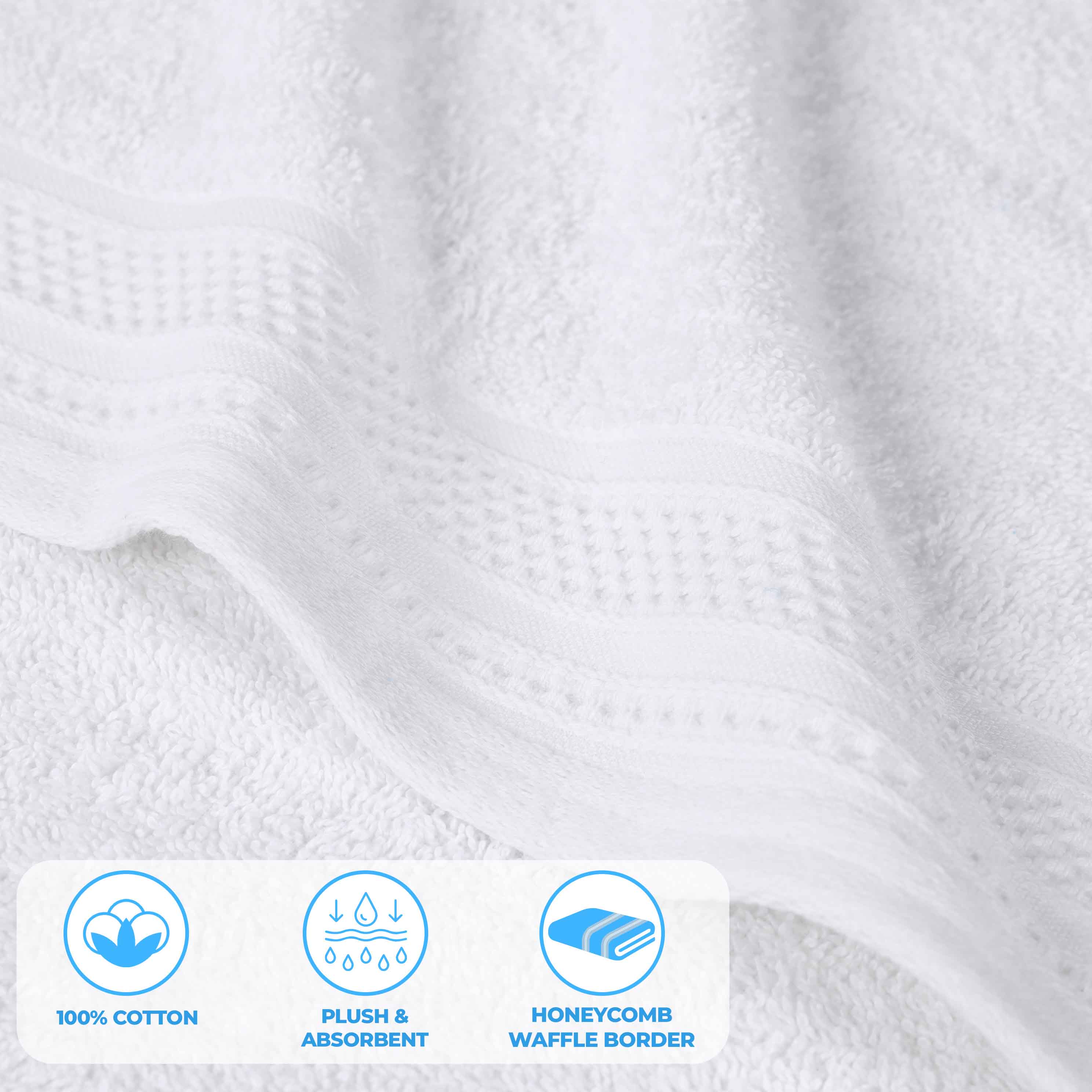 Cotton Waffle Border Towel Set 12-Piece - Honeycomb - Towel Set by Superior Brand