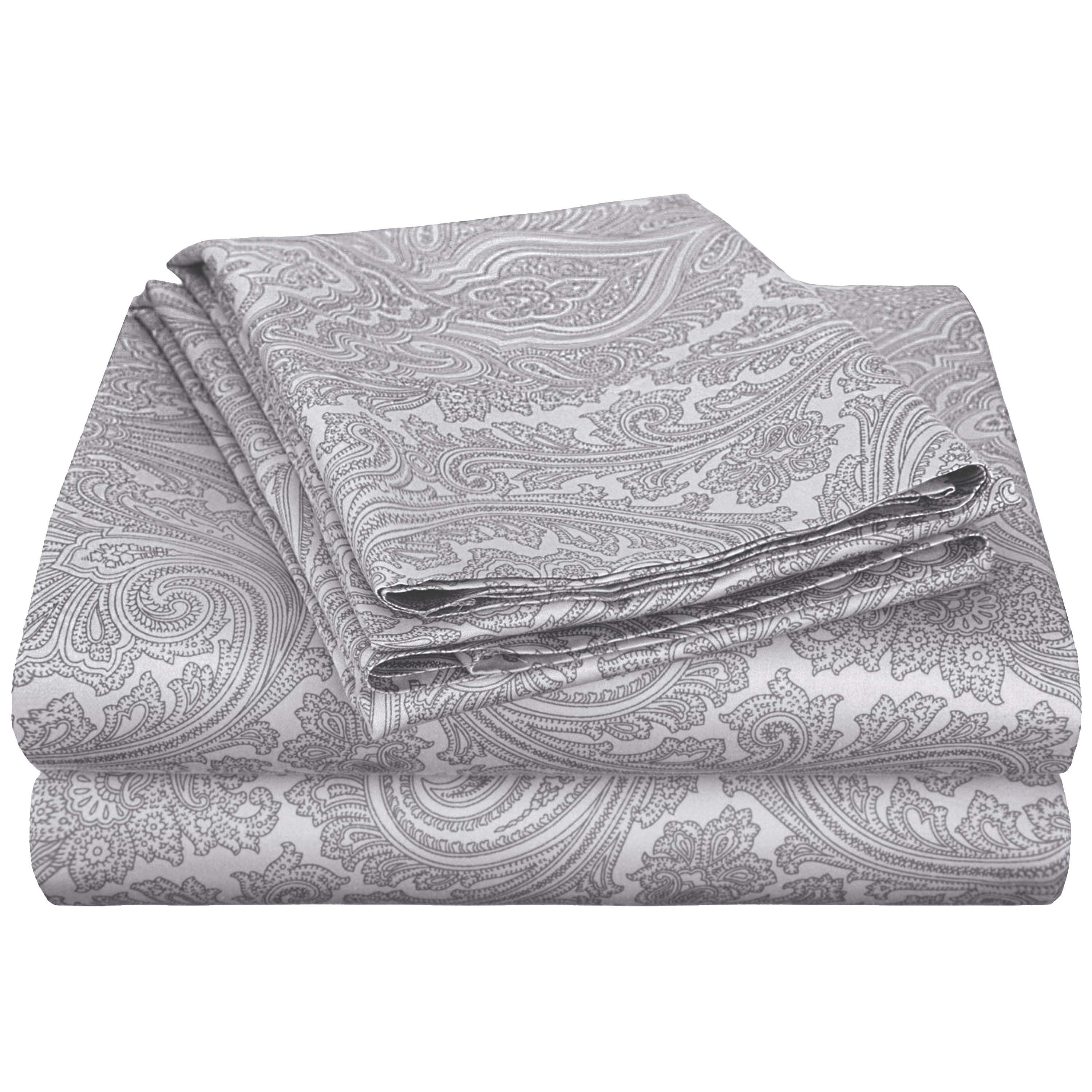 600 Thread Count Paisley Cotton Sheets - Deep Pocket - Sheet Set by Superior Brand