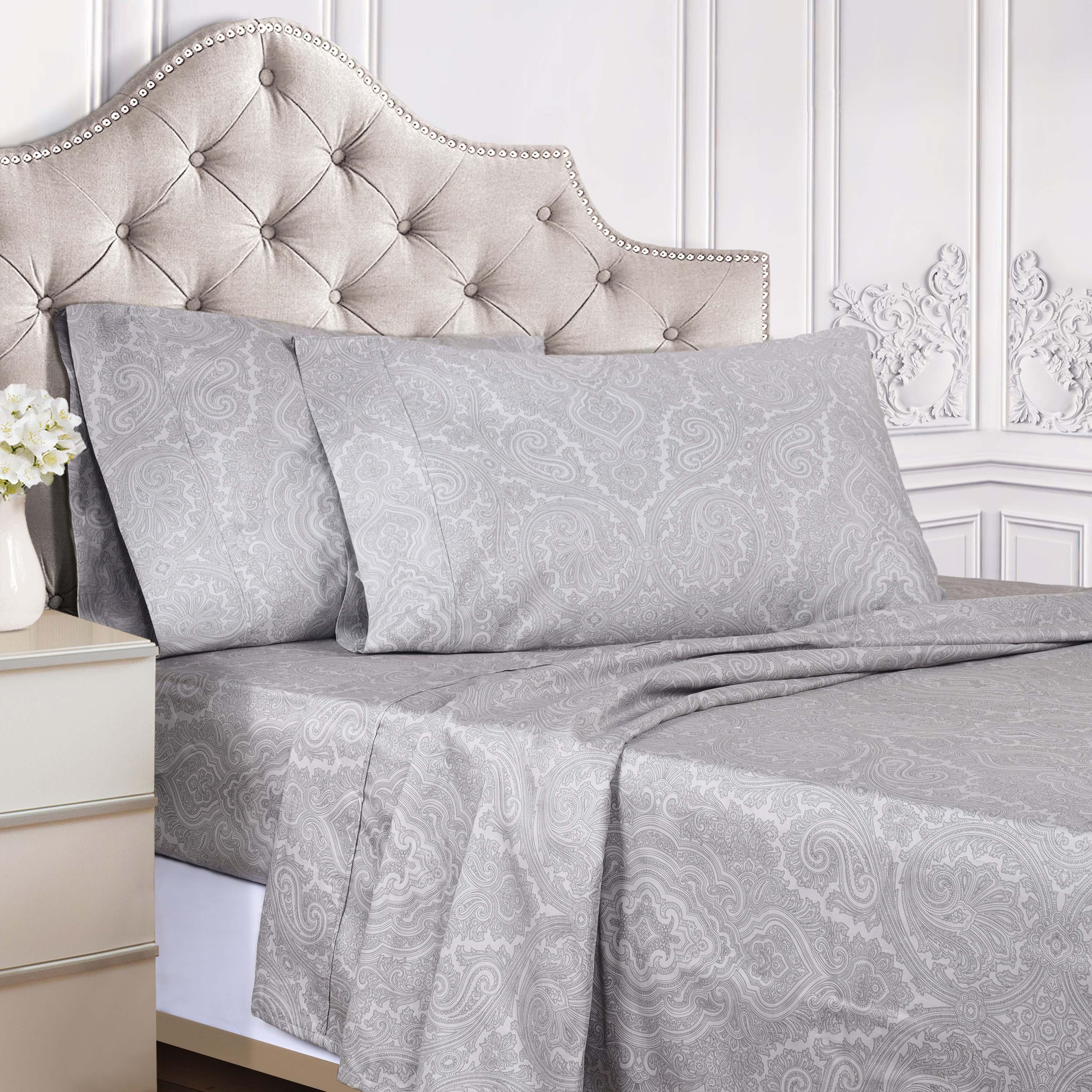 600 Thread Count Paisley Cotton Sheets - Deep Pocket - Sheet Set by Superior Brand