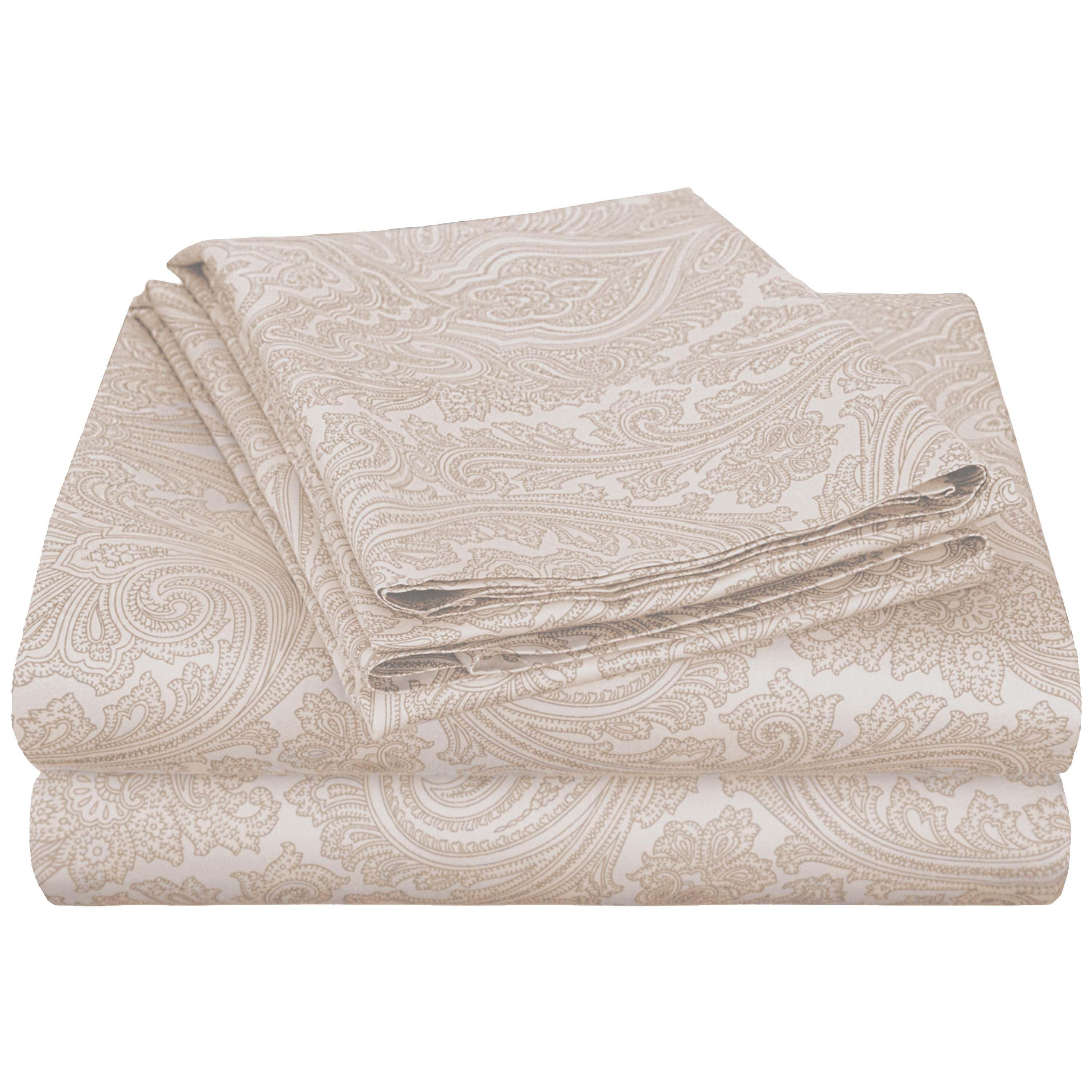 600 Thread Count Paisley Cotton Sheets - Deep Pocket - Sheet Set by Superior Brand