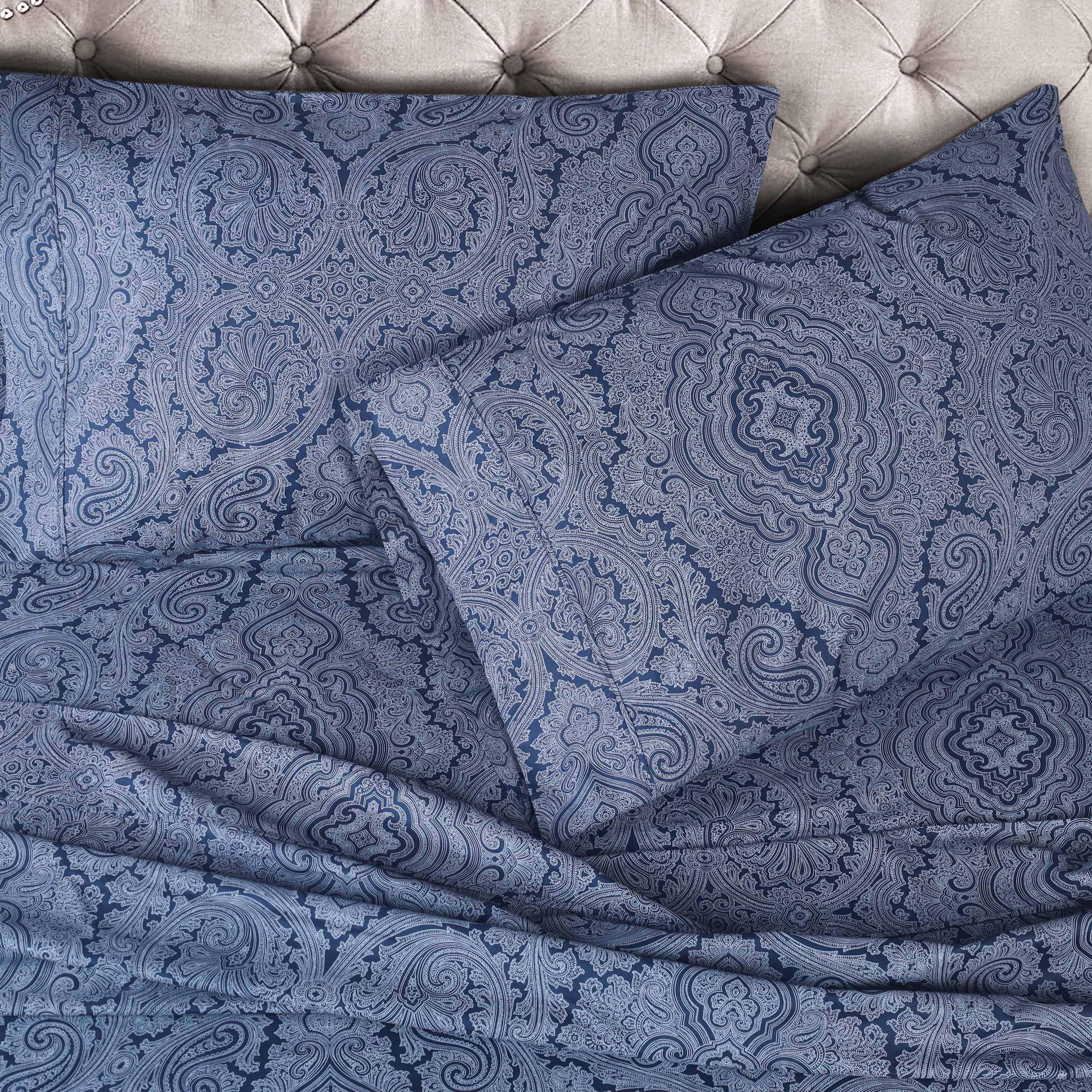 600 Thread Count Paisley Cotton Sheets - Deep Pocket - Sheet Set by Superior Brand