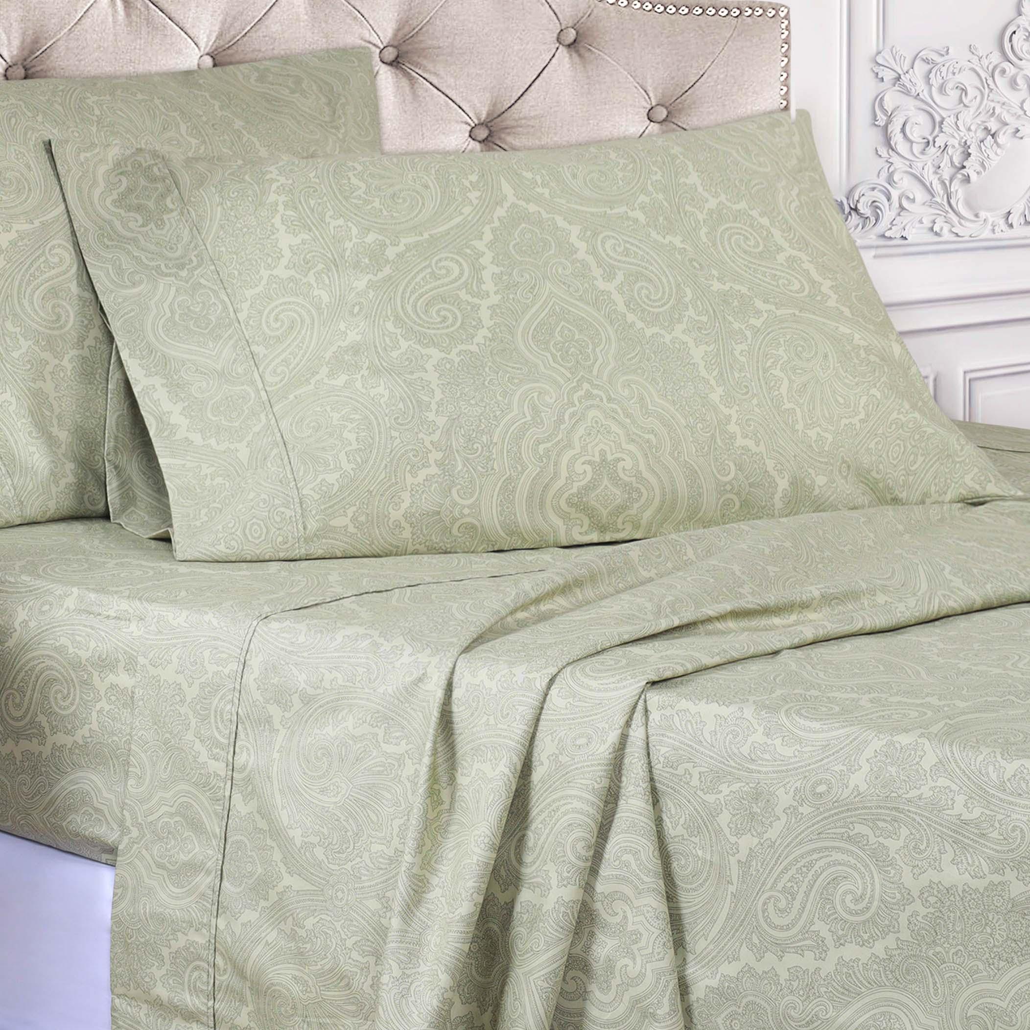 600 Thread Count Paisley Cotton Sheets - Deep Pocket - Sheet Set by Superior Brand