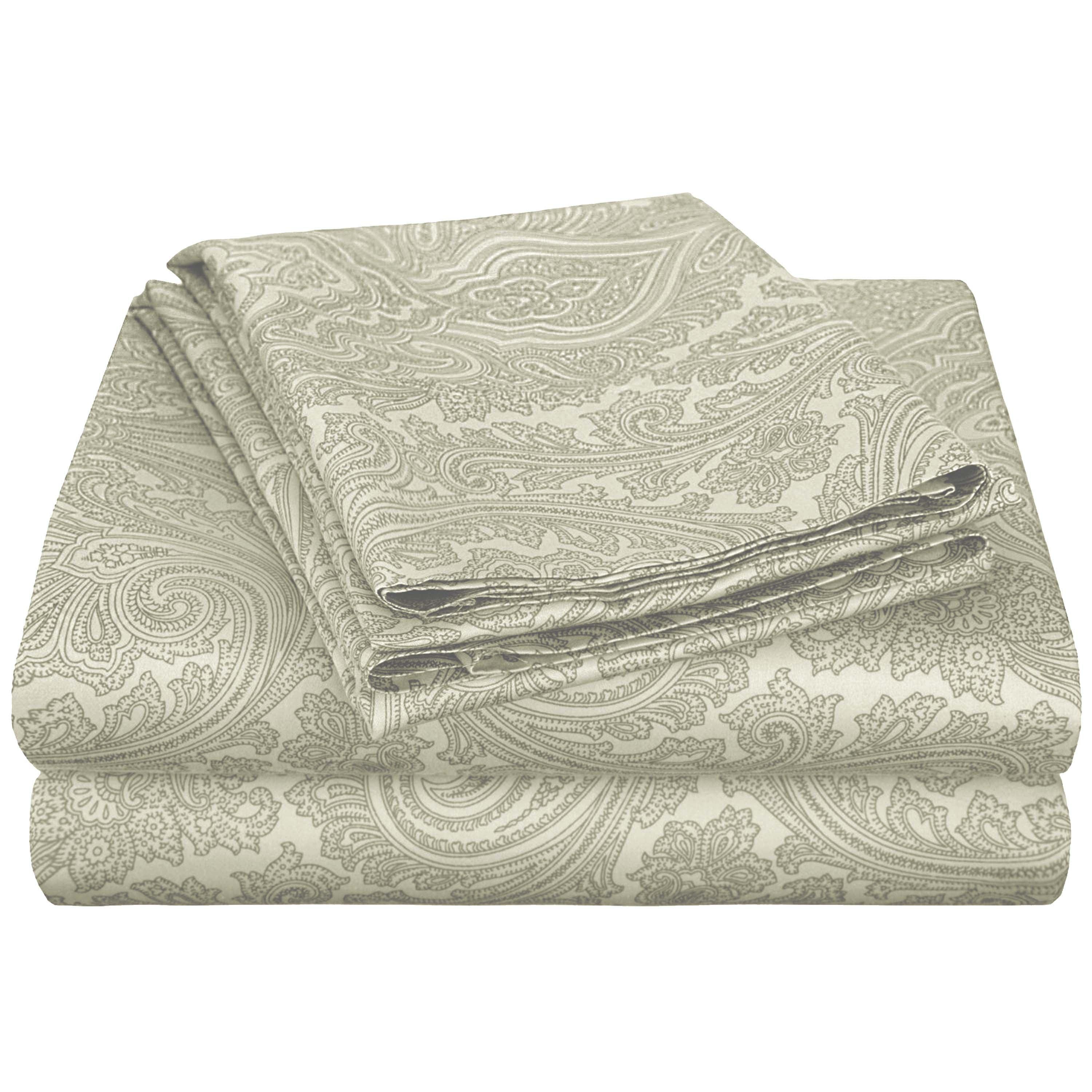 600 Thread Count Paisley Cotton Sheets - Deep Pocket - Sheet Set by Superior Brand