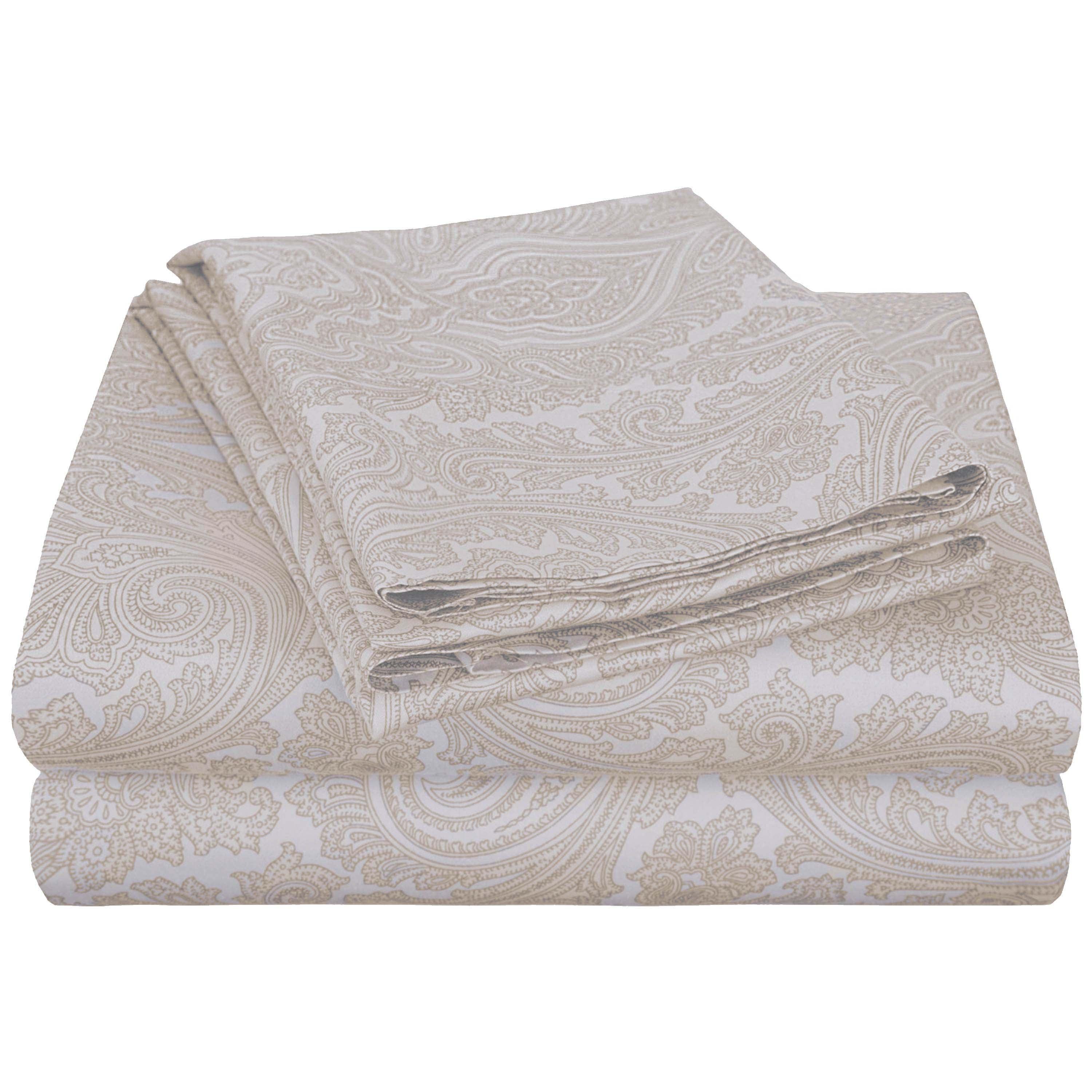 600 Thread Count Paisley Cotton Sheets - Deep Pocket - Sheet Set by Superior Brand