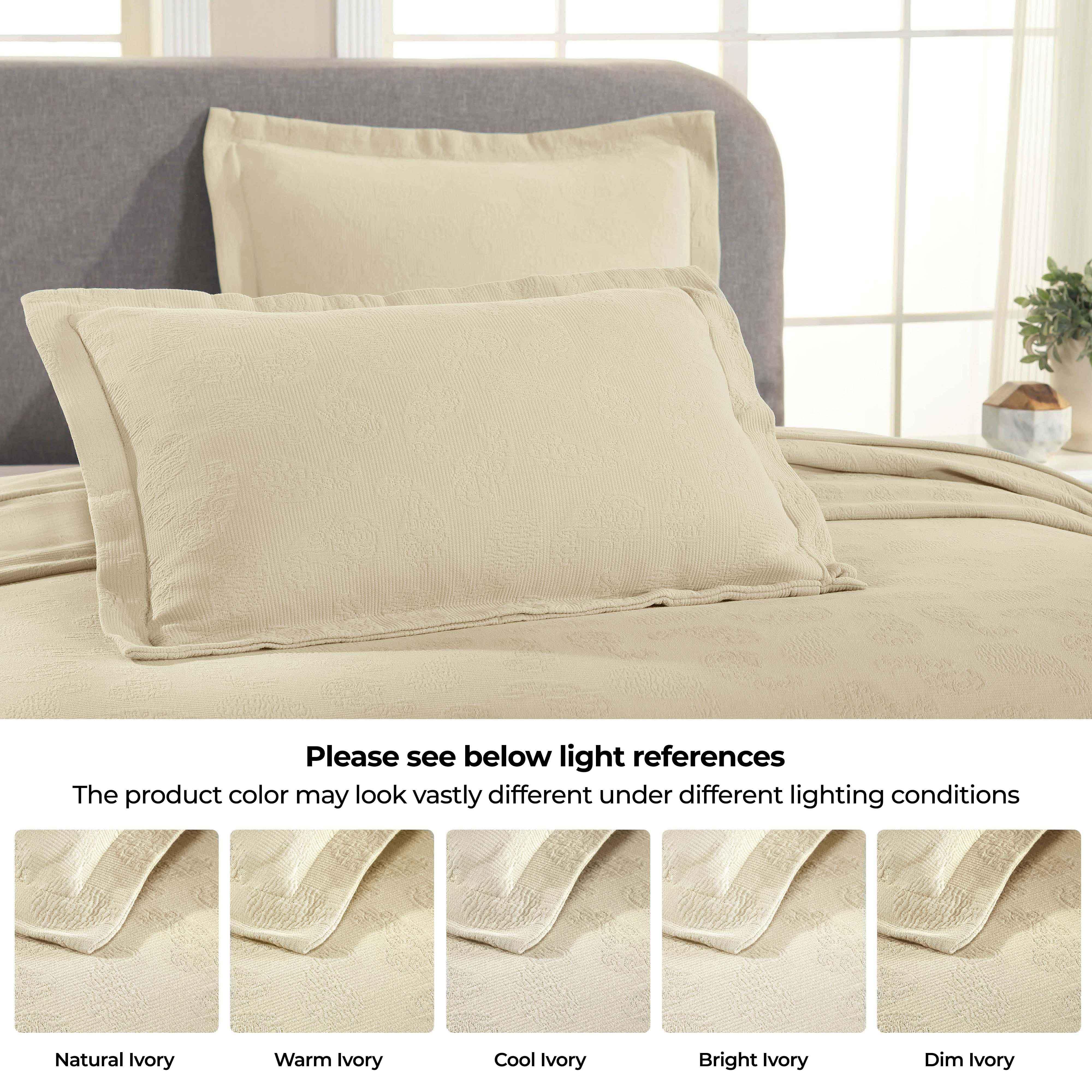 Lightweight Cotton Bedspread Set 3-Piece Paisley Jacquard Matelassé - Bedspread by Superior Brand