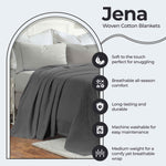 Jena Cotton Textured Chevron Lightweight Woven Blanket - Blanket by Superior Brand