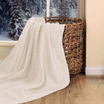 Jena Cotton Textured Chevron Lightweight Woven Blanket - Blanket by Superior Brand