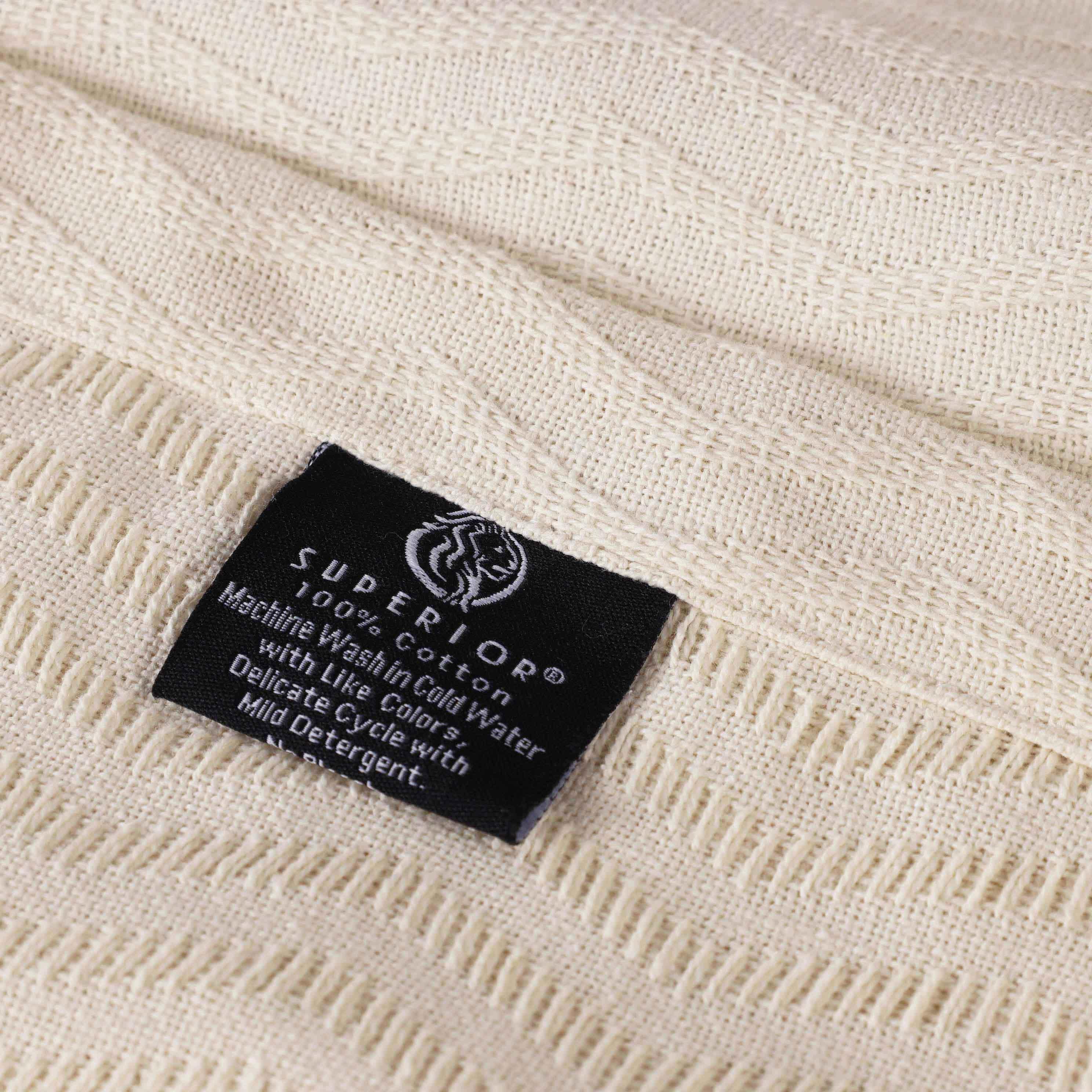 Jena Cotton Textured Chevron Lightweight Woven Blanket - Blanket by Superior Brand