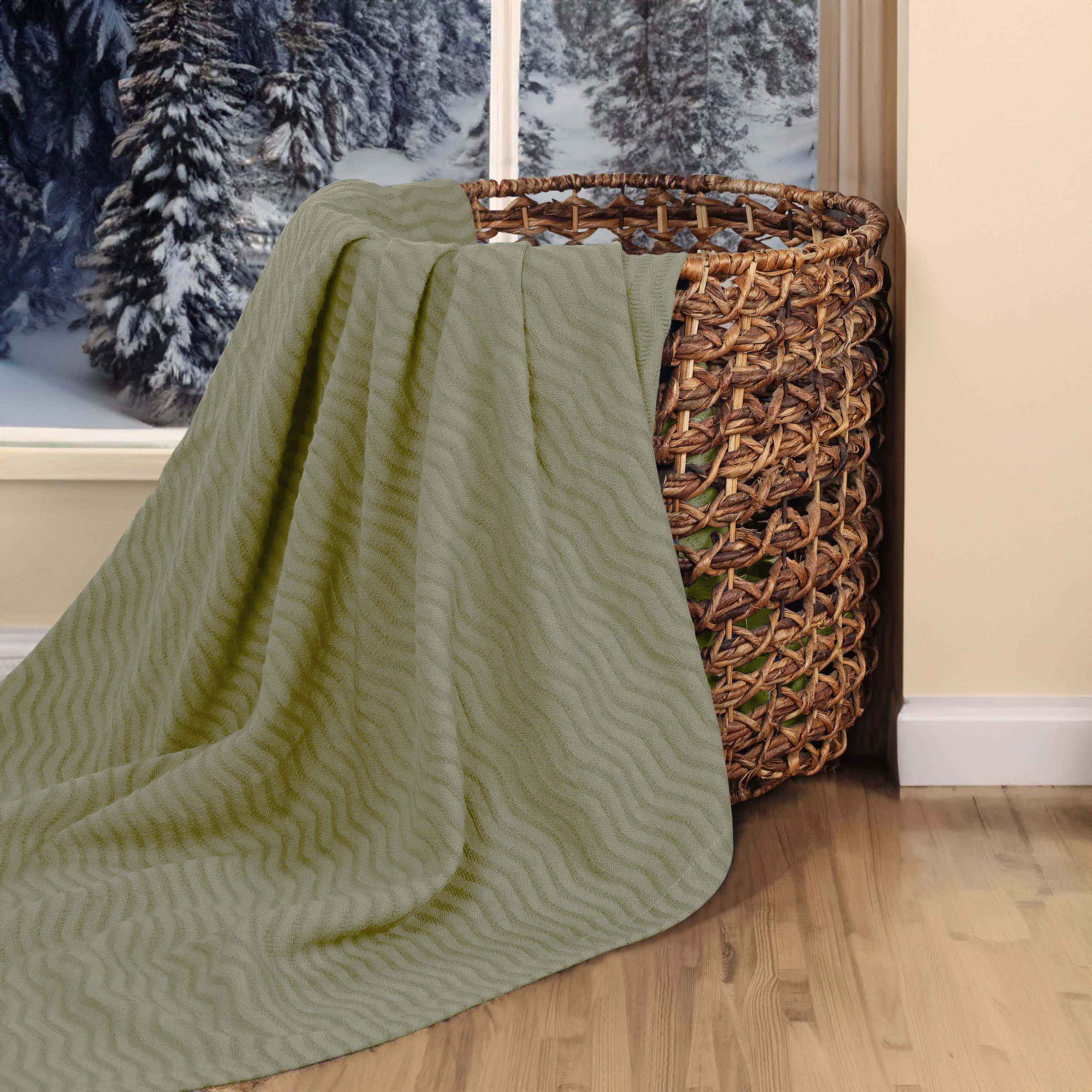 Jena Cotton Textured Chevron Lightweight Woven Blanket - Blanket by Superior Brand