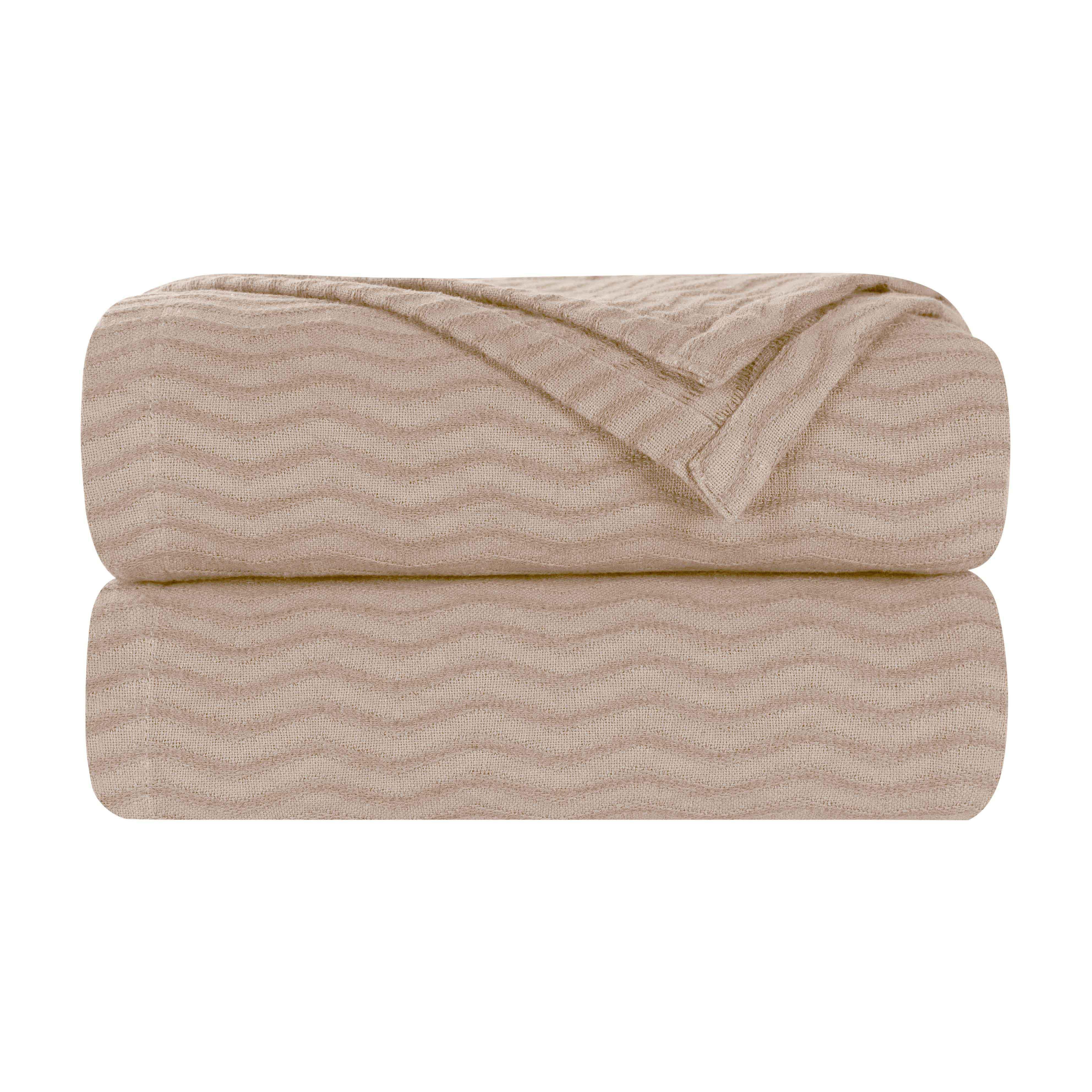 Jena Cotton Textured Chevron Lightweight Woven Blanket - Blanket by Superior Brand