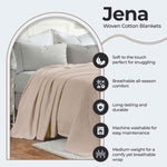 Jena Cotton Textured Chevron Lightweight Woven Blanket - Blanket by Superior Brand