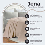 Jena Cotton Textured Chevron Lightweight Woven Blanket - Blanket by Superior Brand