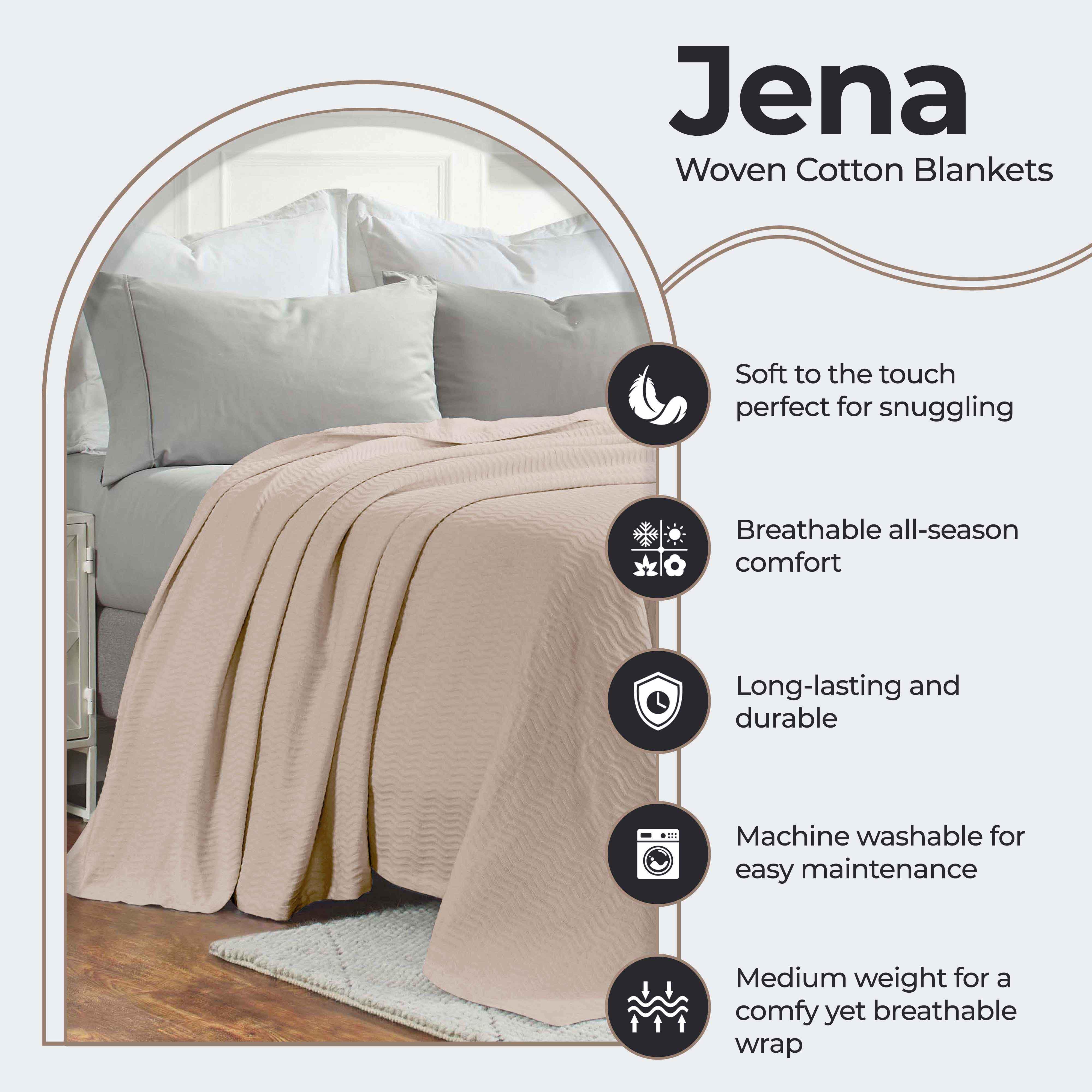 Jena Cotton Textured Chevron Lightweight Woven Blanket - Blanket by Superior Brand