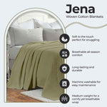 Jena Cotton Textured Chevron Lightweight Woven Blanket - Blanket by Superior Brand