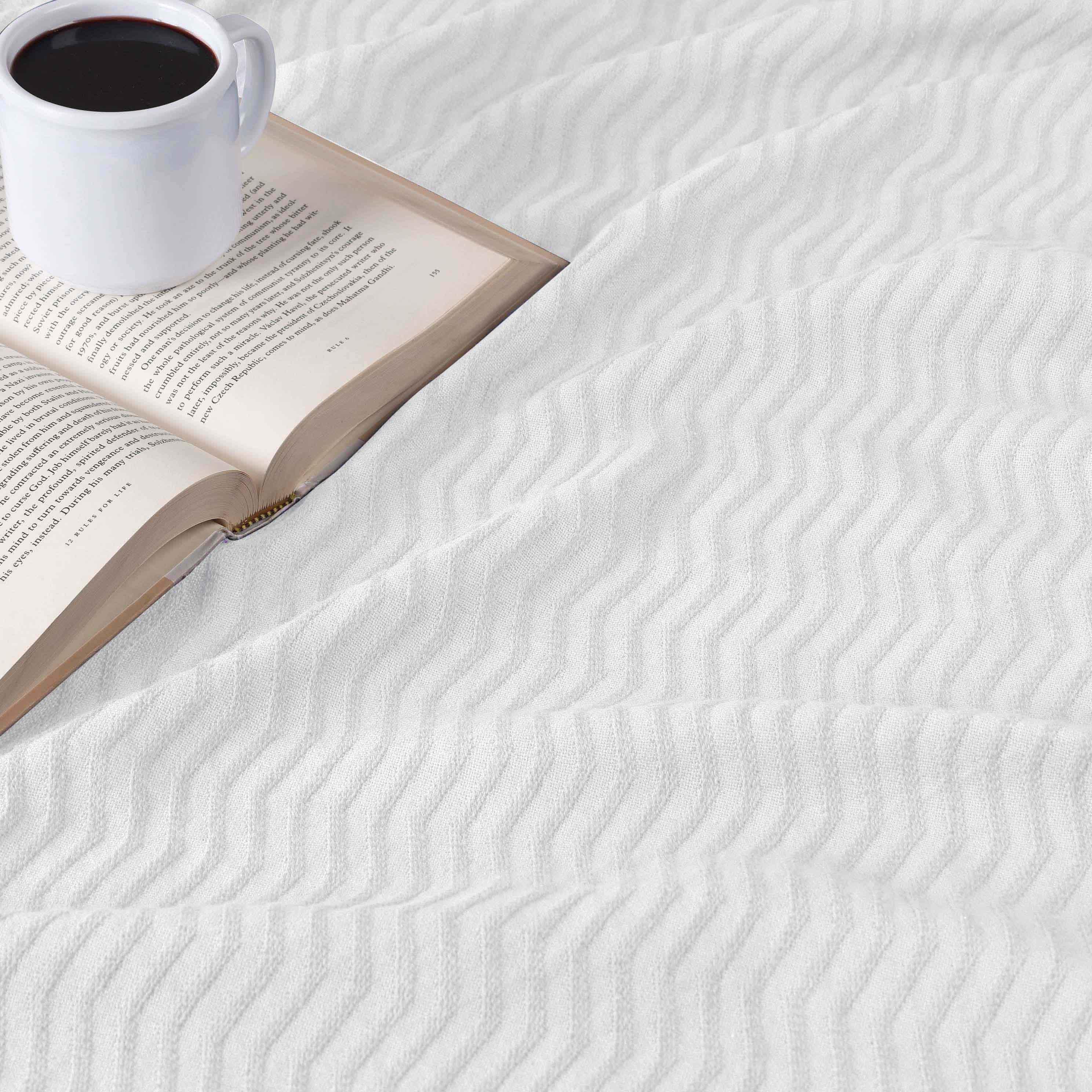 Jena Cotton Textured Chevron Lightweight Woven Blanket - Blanket by Superior Brand
