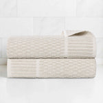 Cotton Blend Textured Checkered Bath Towel Set of 2 - Bath Towel by Superior Brand
