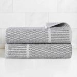 Cotton Blend Textured Checkered Bath Towel Set of 2 - Bath Towel by Superior Brand