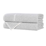 Cotton Blend Textured Checkered Bath Towel Set of 2 - Bath Towel by Superior Brand