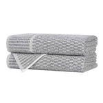 Cotton Blend Textured Checkered Bath Towel Set of 2 - Bath Towel by Superior Brand