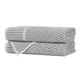 Cotton Blend Textured Checkered Bath Towel Set of 2 - Bath Towel by Superior Brand