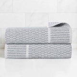 Cotton Blend Textured Checkered Bath Towel Set of 2 - Bath Towel by Superior Brand
