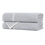 Cotton Blend Textured Checkered Bath Towel Set of 2 - Bath Towel by Superior Brand